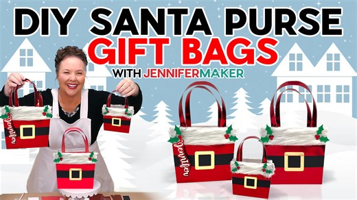 Today's Merry Maker Mingle project #3 is Santa Purse Gift Bags. 🎄🎅🎁 Come and make these adorable Santa-inspired gift bags with a secret inside. These purse-style gift bags make gift-giving extra special. I will show you how to reinforce the bottom to hold up to a 5-pound gift. Pretty and functional! To get notifications of projects, links to downloadable resources, and entries to the 25 days of giveaways, register at MerryMakerMingle.com! Get the tutorial and FREE SVG files on my blog.❤️ 👉De