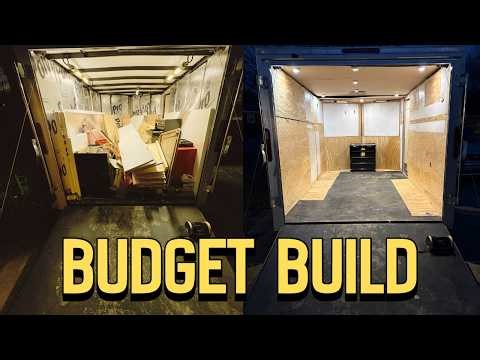 Converting a Cargo Trailer into My Dream Camper | Lighting and Walls (Budget Build)