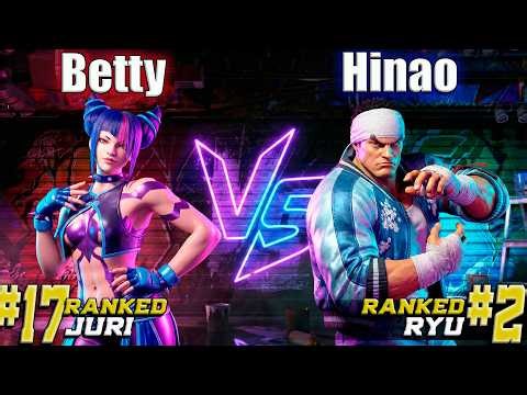 🔥 SF6 ▰ BETTY (Juri) vs HINAO (Ryu) ▰ Street Fighter 6 🔥