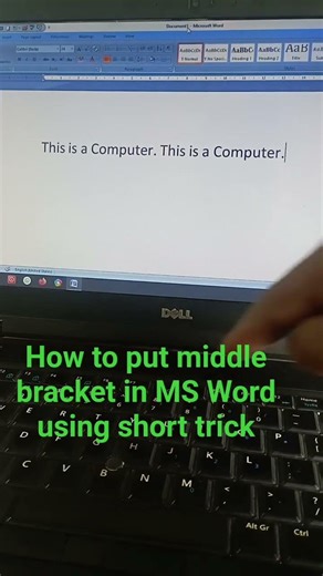 How to put middle bracket in MS Word using short trick #computer #middle #bracket #shorts