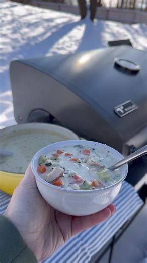 To celebrate National Soup Month, we’re firing up the grill for a smoky chicken wild rice soup on the TYTUS Island Grill. #TYTUSGrills #SoupRecipe #WildRiceSoup