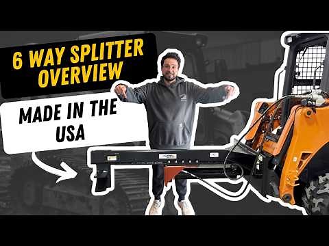 Skid Steer 6 Way Wedge Log Splitter Demo | Upside-Down Firewood Splitting Power