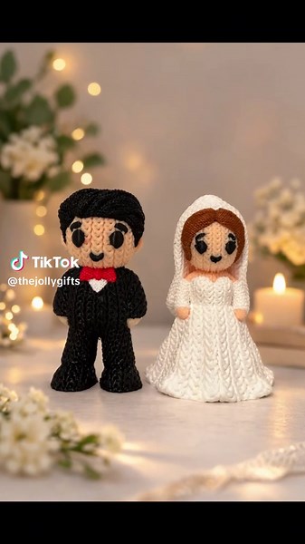 Meet the Jolly Bride & Groom 💍 Order direct with us or find our shop on Etsy, EBay and Shopify!! #bridgerton #weddinggift #caketopper #bride #groom