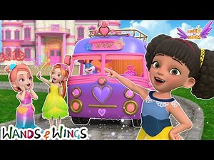 Wheels on the Pink Bus | Princesses Pink Party Nursery Rhymes | Princess Tales