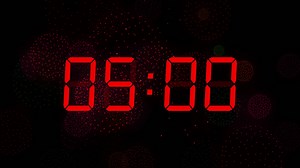 Animation of digital clock counting down to midnight on black background | Premium Stock Video Footage