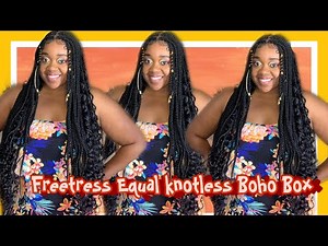 Freetress Equal Freedom Part BRAIDED KNOTLESS BOHO BOX Lace Front Wig