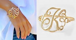 48K views · 107 shares | Monogram Initial Script Bracelet - Blowout Sale - Save Over 85% - Makes A Perfect Gift! Get It Now! | Ashley Jewels | Facebook