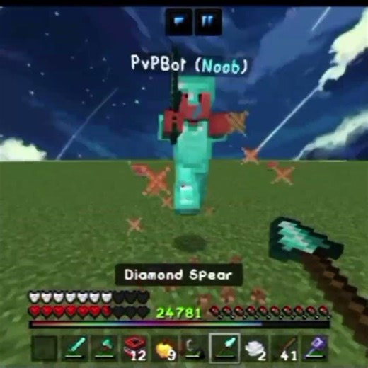 Spear Aura | PvpBot mod |crafting and building 1.21.131 #minecraft #spear #craftingandbuilding