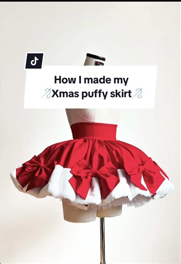 To make this skirt, you need just 2 things: ♥️ The skirt: a circle skirt with a waist circumference 2–3× wider (your choice!) 🤍 The underskirt: I made 4 layers. Each layer has a top part gathered, and the bottom gathered 3× more than the top.🪡 Was my video helpful? Tag me if you try these tips! I LOVE seeing your creations and resharing them! ♥️ Share this reel in your stories to support me 🫶🏻 Inspired by @devilinspiredofficial #skirt #xmasoutfit #cosplaysewing #cosmaker #howtosew