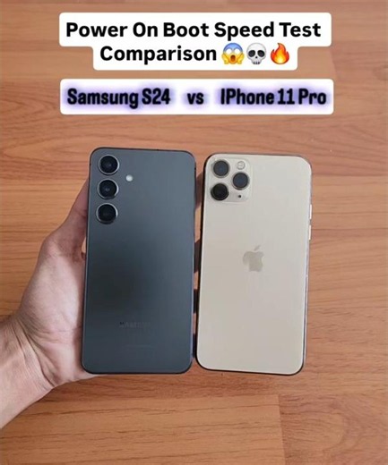 😱 Samsung S24 vs iPhone 11 Pro – Real Power On Speed Test | Unexpected Winner💀! #shorts #viral #fyp