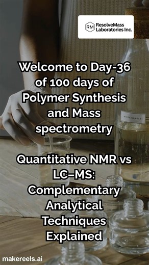 ResolveMass Laboratories Inc. on Instagram: "Day 36/100 – Polymer Synthesis & Mass Spectrometry Series Today we break down Quantitative NMR vs LC–MS, two powerful analytical techniques that drive modern chemical and pharmaceutical research. 🔬 Quantitative NMR helps determine molecular structure and concentration based on nuclear magnetic properties. 💡 LC–MS separates compounds via liquid chromatography and identifies them through mass spectrometry with incredible sensitivity. ✨ While NMR offer