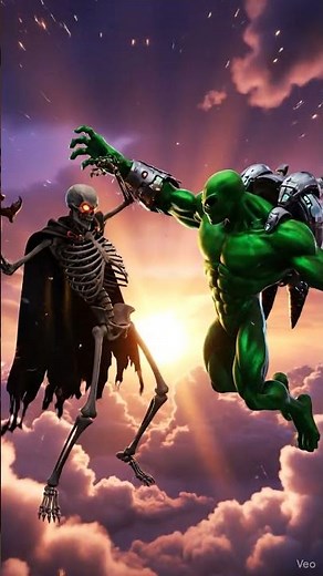Part -3: Skeleton vs Alien fight. #ai #skeleton #animation #funny