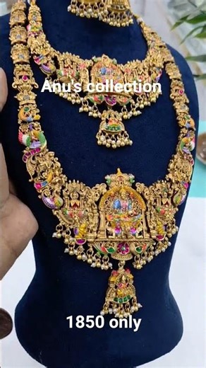 PREMIUM QUALITY NAKISHI COMBO SET MENAKARI BASE METAL ZINCOnly@1850/-🌟🌟🌟#jewellerycollection #haram