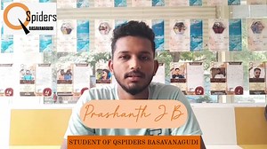 Our Student PRASHANTH J B, BE(MECHANICAL), Placed as Trainee QA ANALYST, giving feedback about the Institution, Trainers, HRs and his Experience in QSpiders Basavanagudi. #qspidersbasavanagudi #qspiders #softwareengineer #mechanical #mechanicalengineer #qaanalyst #careergrowth #placements #placementsdrive #success #review #fresher #automationtesting #softwaredeveloper #testing #banglore #india | QSpiders Basavanagudi | Facebook