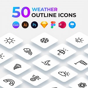 Weather Icons Pack. Forecast Outline Icons Set. Canva Editable Icons. Figma, SVG, Vector, PNG and Photoshop. Powerpoint and Keynote Template - Etsy