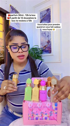 parfum 30ml — 12k la box, réduction à 10k par box