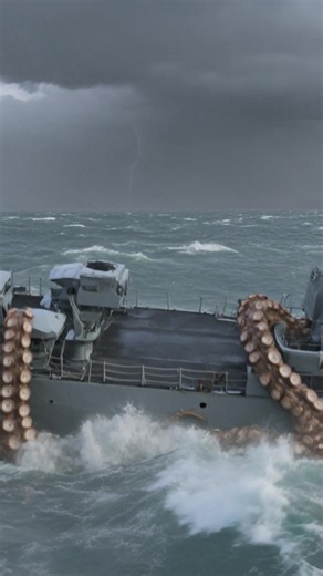 **They sent a warship to fight it… but the ocean had other plans. 🐙🚢🌊** A colossal octopus wrapped around the ship, pulling it toward the waves while aircraft rushed in to stop it. But when it reached back from the water… everyone realized they were facing something impossible. 😳 #GiantOctopus #Warship #OceanBattle #DeepOcean #SeaMonster