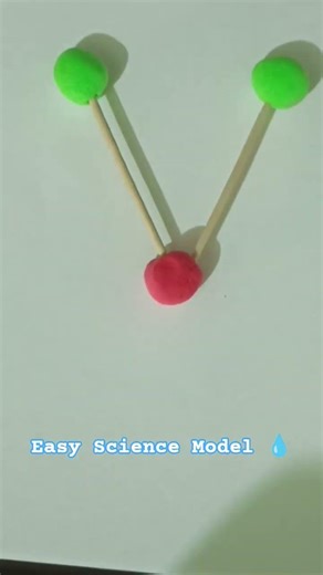 3D Water Molecule Model with Clay 💧 | H₂O Structure Easy Science Project #Shorts