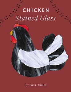 Chicken Stained Glass Template 3 sizes