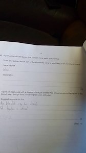 A person produces faeces that contain more water than normal. S... | Filo