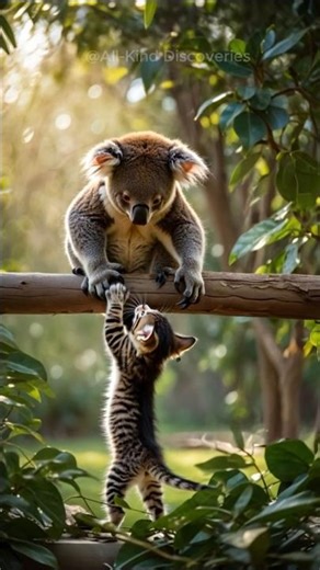 Kitten Met Koala For The First Time!