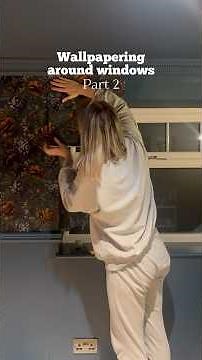 Wallpapering around a window PART 2 #diy #wallpaper #wallpapering #diyhome #diytips