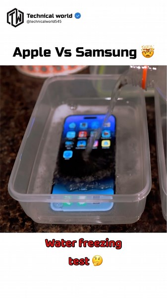 iPhone 14 Pro Vs S22 Ultra🤯#Water freeze test#will it survive🤔