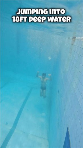 Jumping into the Deep Water 🏊🏻 Swimming Pool Fun #swimming #underwater #swimmingtips