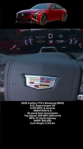 2026 Cadillac CT5-V Blackwing 0-100 Mph #shorts #cadillac #v8 #ct5v