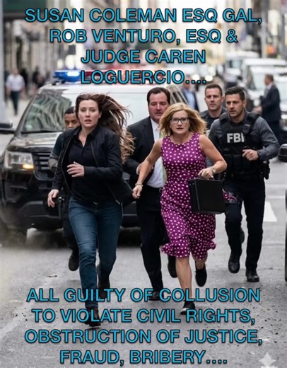 Susan Coleman Esq GAL, Robert Venturo Esq. (Personal friend of Judge Caren Loguercio) Judge Caren Lynn Loguercio all conspired to deprive me of my civil rights, discussed changing fake witness statements on frame ups, made threats and took bribes from Jon Fliedner…..2016 to present 12 judges and 2 criminal court judges involved with 8 GAL, all to take one mother of 3 down for a deemed narcissist alcoholic, who has a police documented domestic violence history with his ex-wife Emily Moira Valle… 