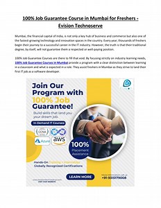 100% Job Guarantee Course in Mumbai for Freshers - Evision Technoserve - SlideServe
