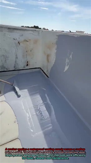 Professional Roof Waterproofing with a Smooth Roller Technique