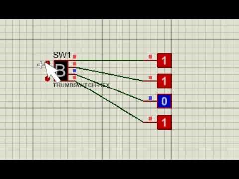 GROUP 8 Simulation circuit to convert hexadecimal numbers to decimal using Proteus Video2