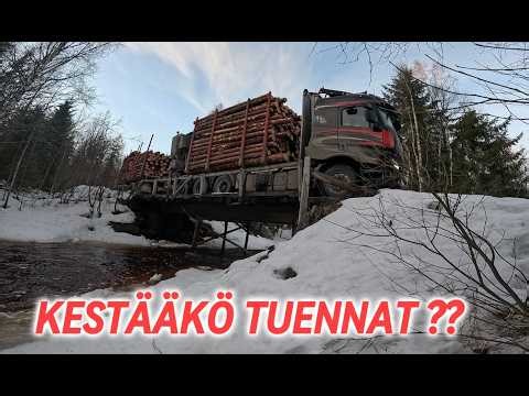 Log load retrieval behind the bridge where there is an 8TN weight limit