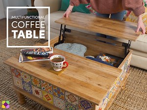 12K views · 84 reactions | This coffee table is bringing hidden storage and bright colours to our living room – and our coffee closer with its easy lift-top. https://www.wayfair.ca/s1578219CE | Wayfair | Facebook