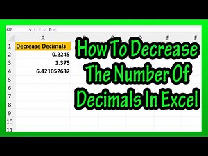 How To Quickly Decrease The Number Of Decimals In A Number In A Cell In Excel Explained