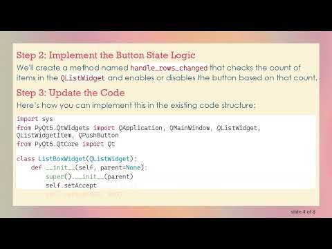 How to Enable a Button After a QListWidget is No Longer Empty