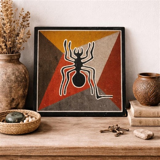 Vintage Nazca Spider Sand Art, Peruvian Folk Wall Hanging, Nazca Lines Decor - Etsy