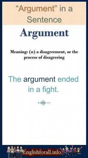 Argument meaning | Argument in a Sentence | Most common words in English #shorts