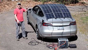 Tesla Model 3 laden mit mobiler Photovoltaik: Funktioniert, ist aber teuer und dauert lang