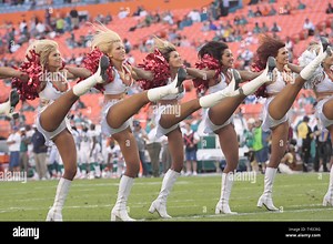 Miami Dolphins Cheerleaders entertain the crowd  during first half action, between the Miami Dolphins, and the Philadelphia Eagles December 11, 2011 at Sun Life Stadium  in Miami, Florida.The Philadelphia Eagles beat the Miami Dolphins 26-10.           .                                                   UPI Photo/Susan Knowles Stock Photo - Alamy