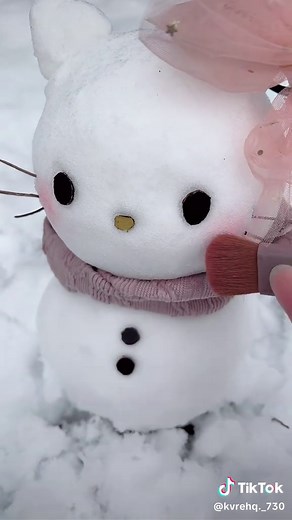 キティちゃん雪だるまのかわいい制作方法