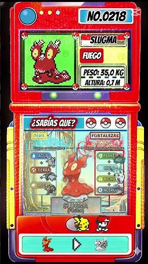 Slugma: el Pokémon de LAVA que puede derretir todo 🔥😱 #pokedex #pokemon #kanto