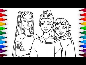 KPop Demon Hunters Coloring Pages / Satisfying Coloring Rumi Mira Zoey - HUNTRIX