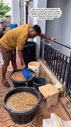 I don carry my wife’s business for hèád,,Let’s wash and soak our grains together,,Remember that we are still on our 20 percent discount sales 091606,45,303#promiseandbeckytv #foryoupage❤️❤️ #viral #fypviral