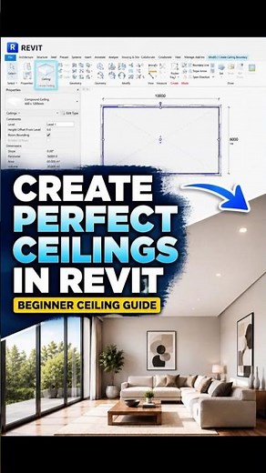 How to Create a Ceiling in Revit | Fast & Easy Tutorial #autodeskrevit #shorts