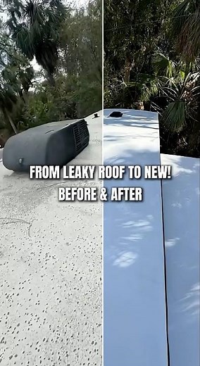 Before & After Full RV Roof Repair – No More Leak