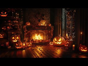 Haunted Halloween Hearth 🎃 Cozy Fireplace & Spooky ASMR Ambience for Relaxation & Sleep