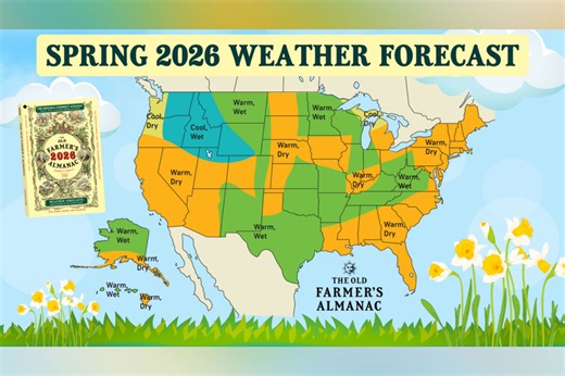 Old Farmer's Almanac predicts US weather for spring 2026