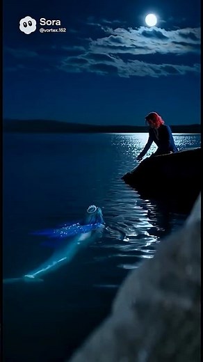 La Princesse Sirène et le Prince sous la Pleine Lune.#shorts#mermaid#sirène#universfantasy#kpop